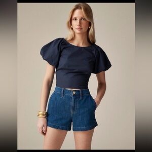 J.Crew Inez Fitted puff-sleeve top NWT Size 6